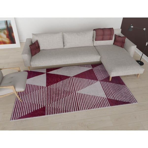Bordo rdeča pralna preproga 80x150 cm – Vitaus-image-1