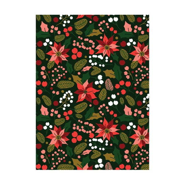 5 listov ovojnega papirja eleanor stuart Winter Floral, 50 x 70 cm