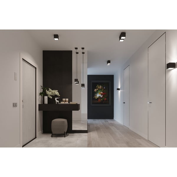 Črna stenska svetilka Sollux Geo-image-1