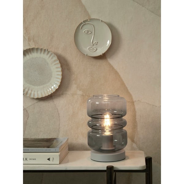 Siva namizna svetilka s steklenim senčnikom (višina 23 cm) Verona – it's about RoMi-image-1