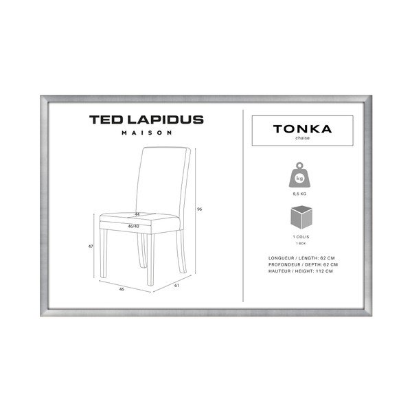 Črn stol s temno rjavimi bukovimi nogami Ted Lapidus Maison Tonka-image-3