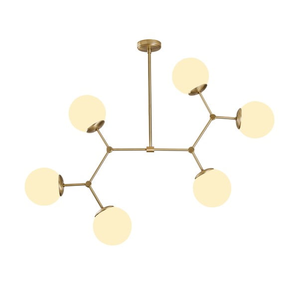 Šesterna viseča svetilka v zlati in beli barvi Opviq lights Damar-image-2