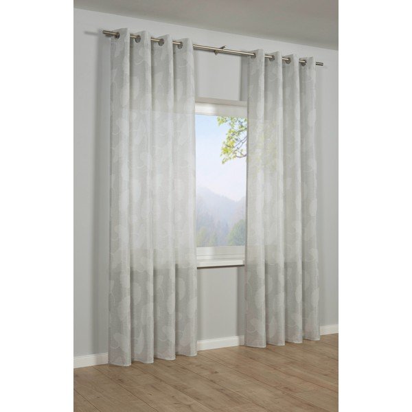 Svetlo siva zavesa iz žakarja 140x245 cm Gingko – Sehlbach-image-1