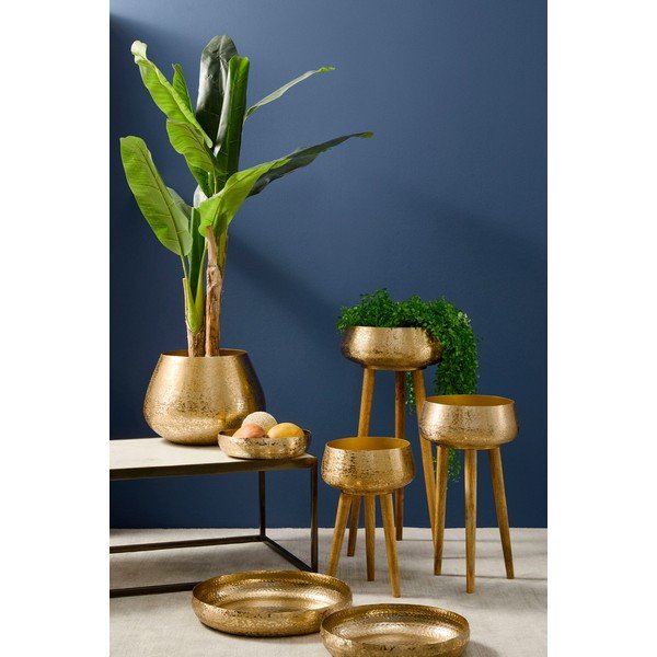 Kovinski ročno izdelani okrasni cvetlični lonci v kompletu 3 ks ø 37,5 cm Varanasi – Bizzotto-image-1