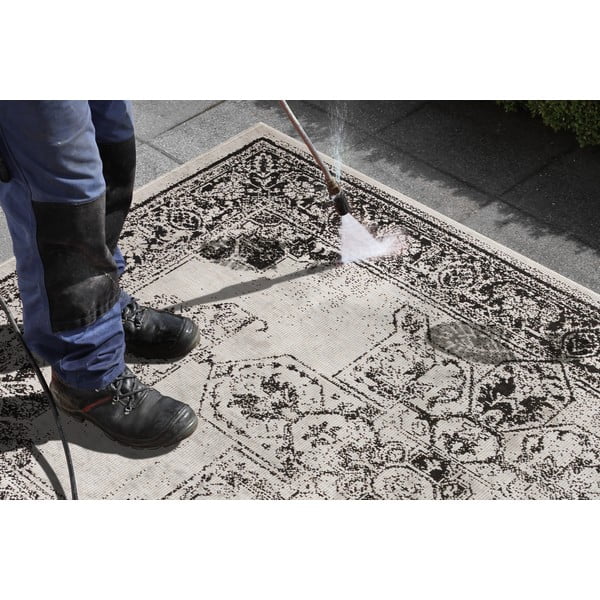 Črno-krem zunanja preproga NORTHRUGS Borbon, 200 x 290 cm-image-3