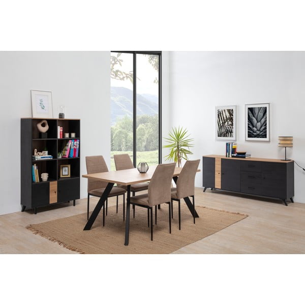 Jedilna miza z mizno ploščo v hrastovem dekorju 90x160 cm Texas – Marckeric-image-4