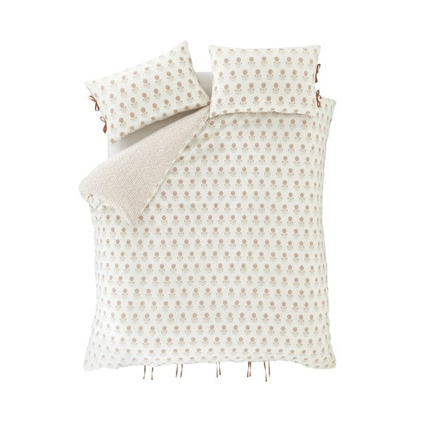 Bela posteljnina za zakonsko posteljo 200x200 cm Woodblock Floral – Pineapple Elephant