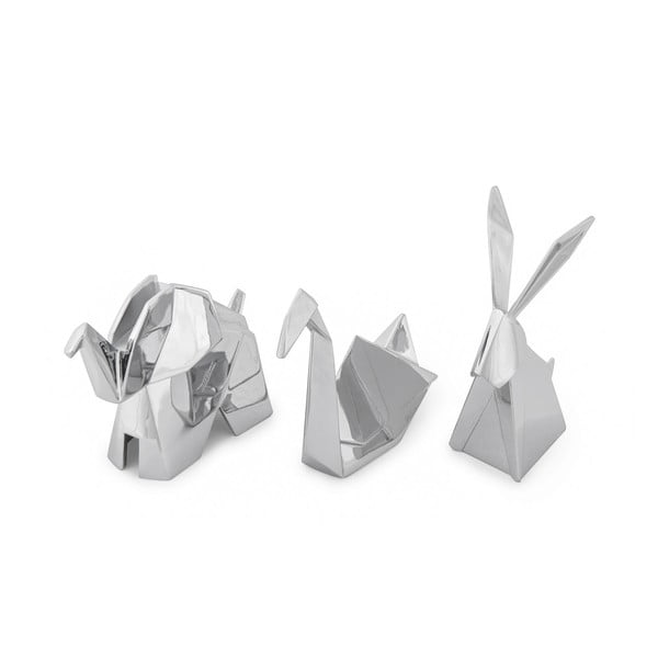 Komplet 3 stojal za nakit v srebrni barvi Umbra Origami