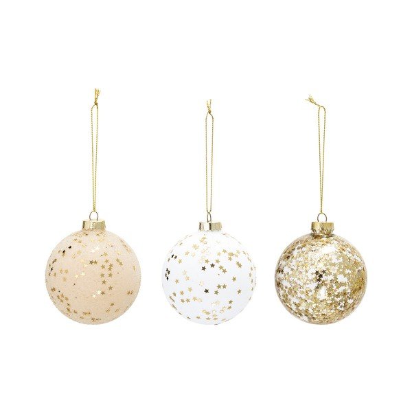 Komplet 3 steklenih božičnih okraskov Bloomingville Ornament, ⌀ 8 cm