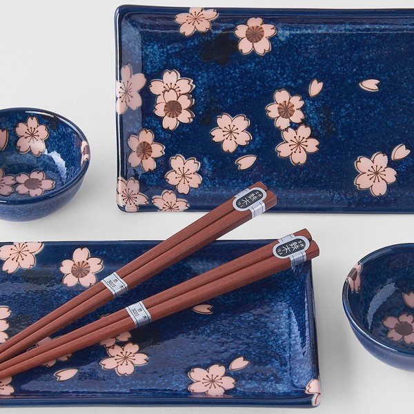 6-delni komplet modrih keramičnih posod za suši MIJ Sakura-image-2