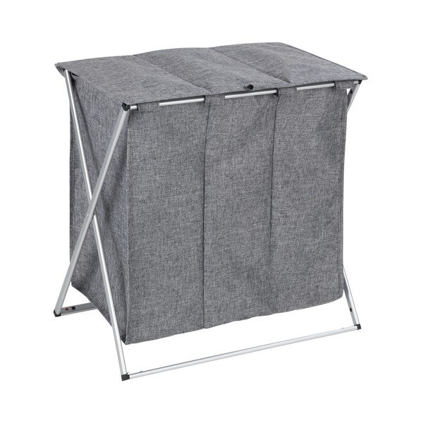 Wenko Trio siva košara za perilo s tremi predali, prostornina 118 l-image-2