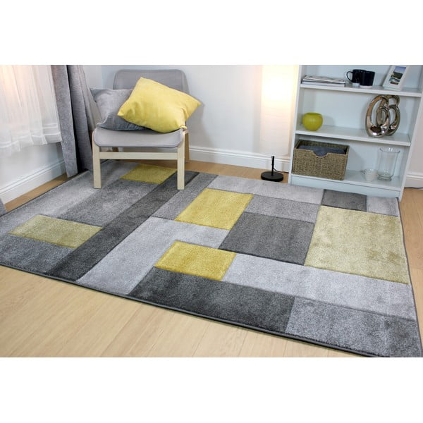 Sivo-rumena preproga Flair Rugs Cosmos, 120 x 170 cm-image-1