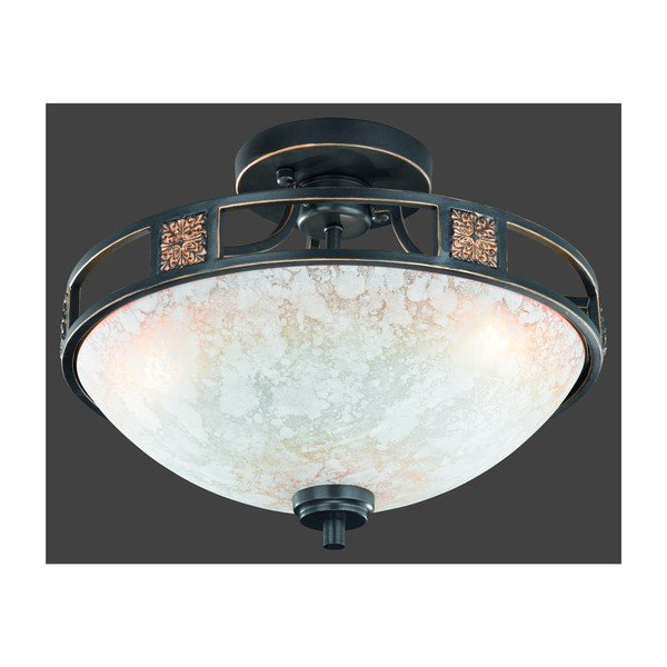 Črna stropna svetilka s steklenim senčilom ø 42 cm Quinta – Trio-image-3