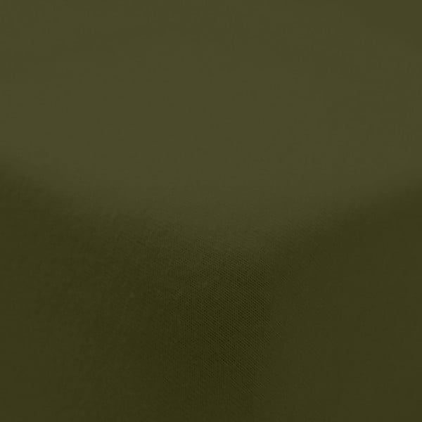 Kaki zelena napenjalna flanelna rjuha 135x190 cm Brushed – Catherine Lansfield-image-2