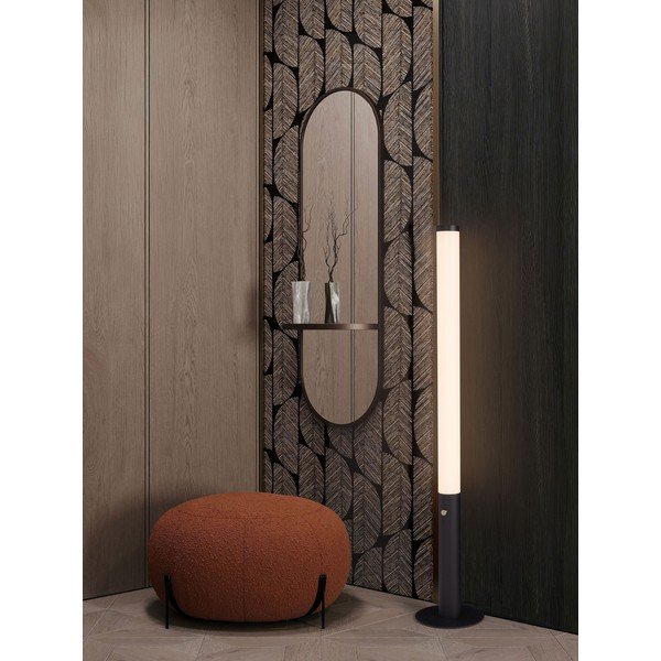 Mat črna jeklena LED zatemnitvena stoječa svetilka s senčilom iz akrilnega stekla (višina 141 cm) Glaze – Nova Luce-image-1