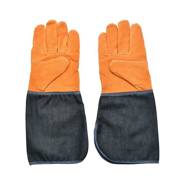 Modro-oranžne vrtnarske rokavice z zaščito zaDogtja Esschert Design Denim-image-2