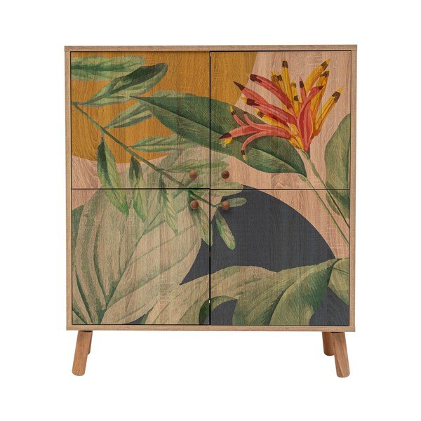 Omarica v hrastovem dekorju v naravni barvi 95x111 cm Multilux – Kalune Design