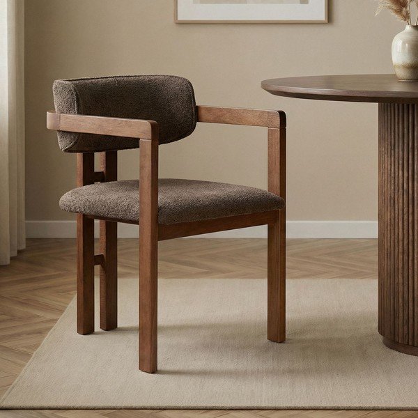 Rjav jedilni stol z nasloni za roke Toscana – Kalune Design-image-1