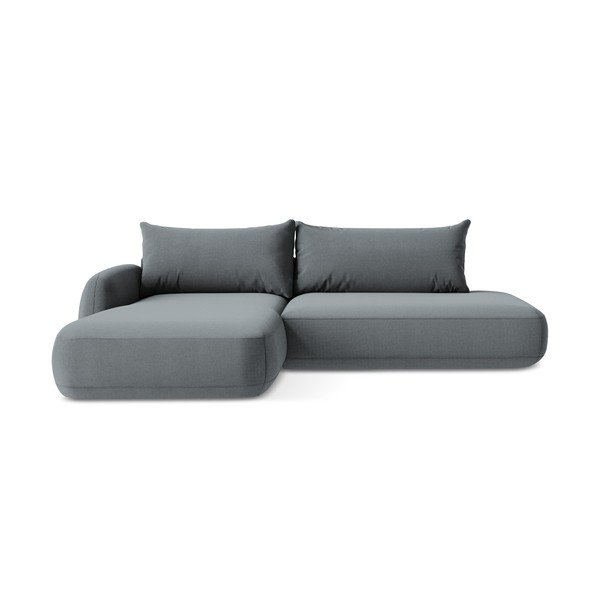 Prašno modra raztegljiva kotna sedežna garnitura (levi kot/z ležalnikom) Hale – Makamii