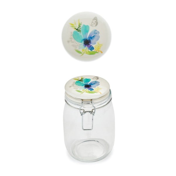 Stekleni kozarec s kamnoseškim pokrovom Cooksmart ® Chatsworth Floral, 1 l