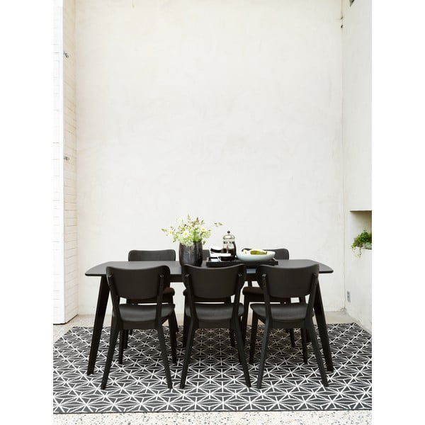 Jedilni stol iz črnega hrasta s temno sivim sedežem Rowico Cato-image-3