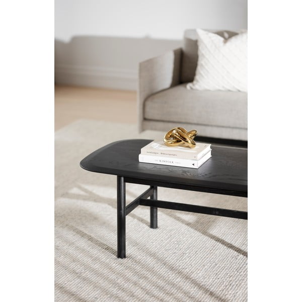 Črna mizica iz hrastovega lesa 135x62 cm Hammond - Rowico-image-1