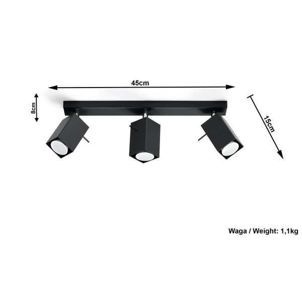 Črna stropna svetilka Sollux Toscana-image-3