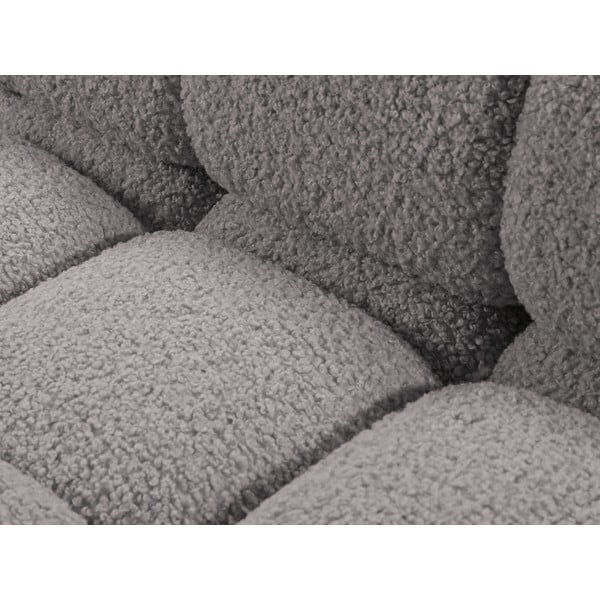 Svetlo siva kotna sedežna garnitura iz tkanine bouclé (desni kot) Bellis – Micadoni Home-image-1