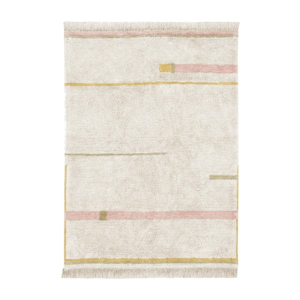 Rožnata/kremno bela pralna ročno tkana bombažna preproga 90x130 cm Lanes Vintage Nude – Lorena Canals