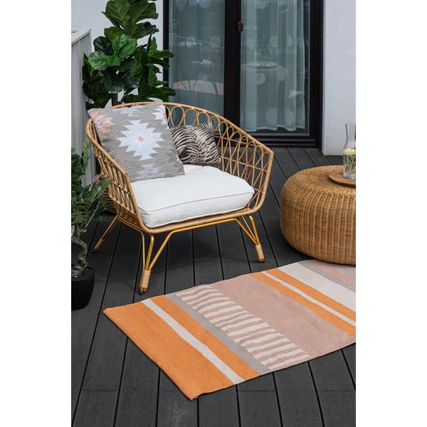 Bež-oranžna obojestranska zunanja preproga iz reciklirane plastike Green Decore Bella, 80 x 180 cm-image-2