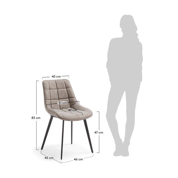 Komplet 2 sivih jedilnih stolov La Forma Adah-image-1