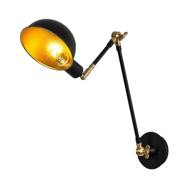 Črna/zlata stenska svetilka ø 15 cm Sivani – Opviq lights
