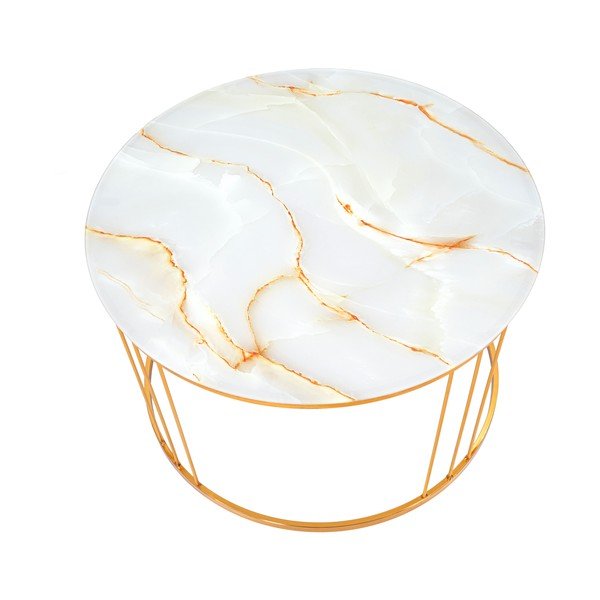 Kavna mizica v zlati barvi Mauro Ferretti Simple Paris, ⌀ 70 cm-image-2