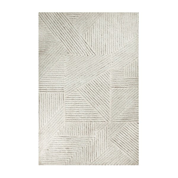 Kremno bela pralna ročno tkana volnena preproga 170x240 cm Almond Valley – Lorena Canals