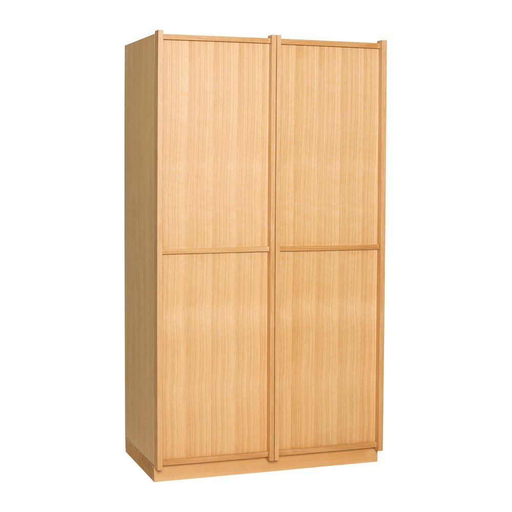 Garderobna omara v hrastovem dekorju v naravni barvi 100x181x55 cm Kura
