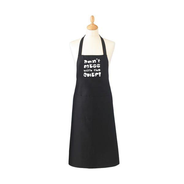 Črn bombažni predpasnik Cooksmart ® Don´t Mess With The Chef