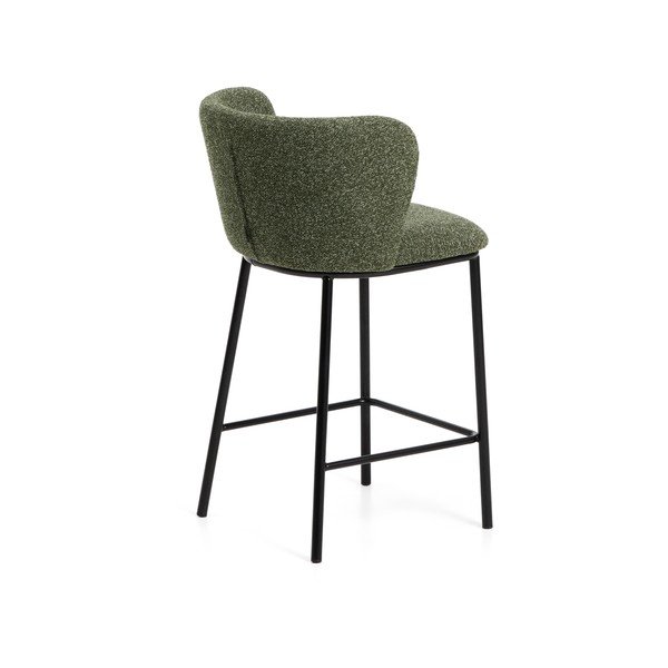 Temno zelen oblazinjen barski stol (višina sedeža 65 cm) Ciselia – Kave Home-image-4