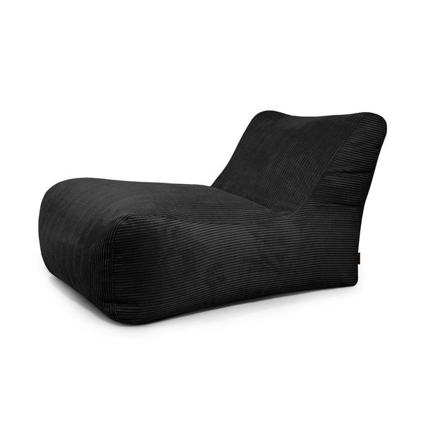 Črna vreča za sedenje iz rebrastega žameta Lounge 100 – SLOWDOWN