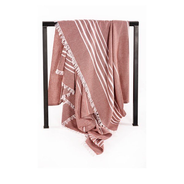 Bombažna odeja v barvi terakote 150x200 cm Solene – Tiseco Home Studio-image-3