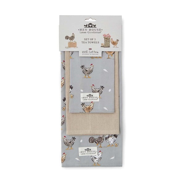 Bombažne kuhinjske krpe v kompletu 3 ks 45x65 cm Hen House – Cooksmart ®