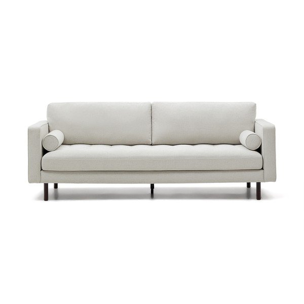 Sivo-bež sedežna garnitura iz šenilje 222 cm Debra – Kave Home