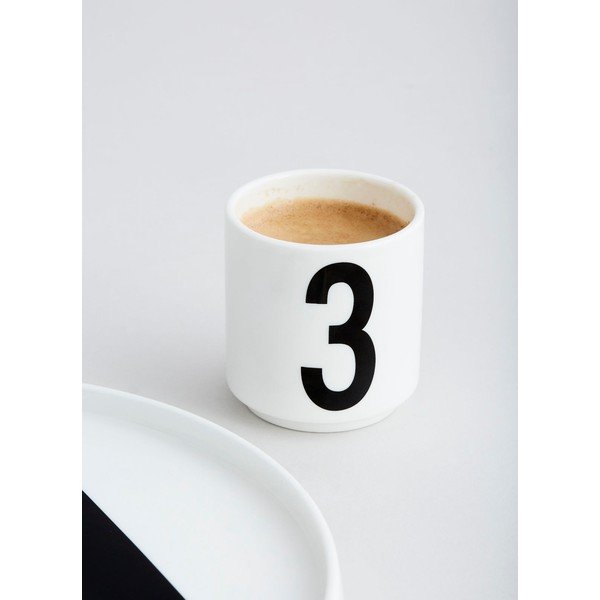 Komplet 4 belih porcelanastih skodelic Design Letters Mini-image-3