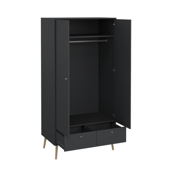 Antracitno siva garderobna omara 99x200 cm Bodo – Tvilum-image-4