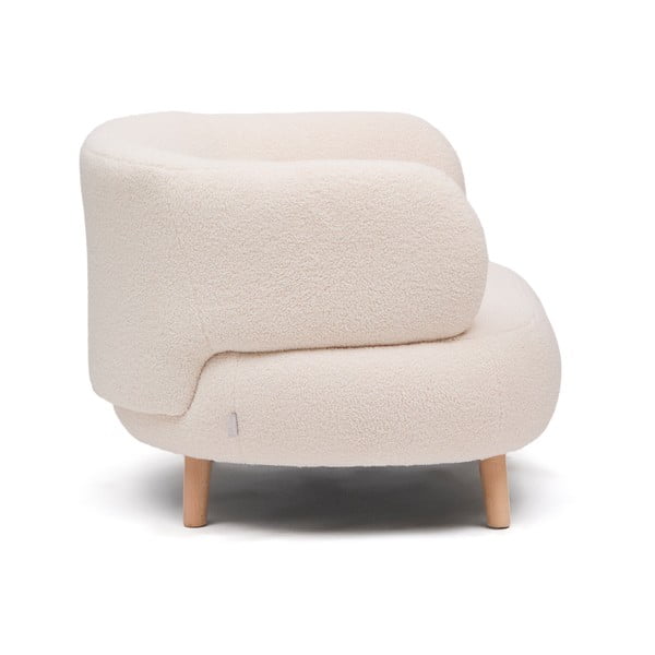 Bež fotelj iz tkanine bouclé Luisa – Kave Home-image-4
