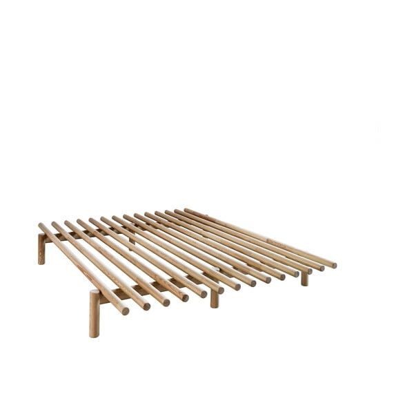 Zakonska postelja iz borovega lesa z letvenim dnom Karup Design Pace Natural, 140 x 200 cm