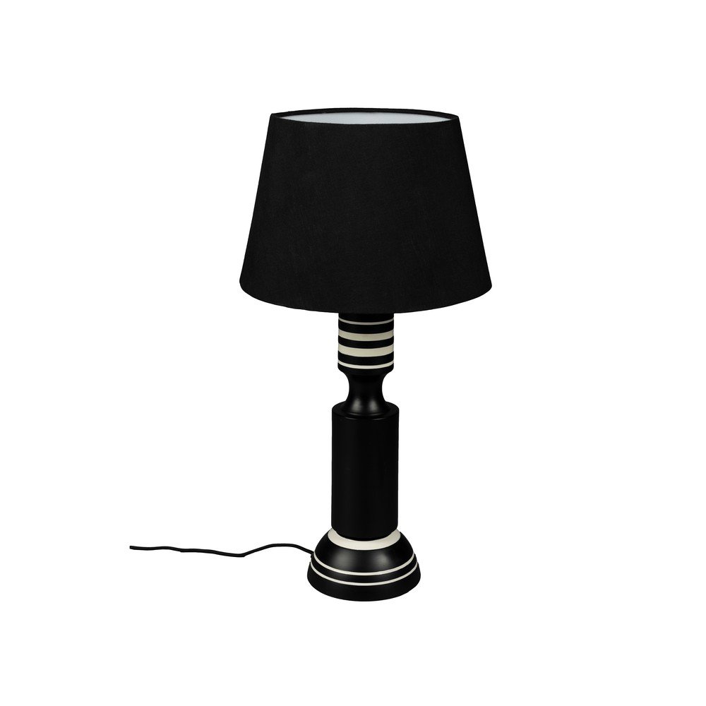 Črna namizna svetilka s tekstilnim senčilom (višina 60 cm) Virgil