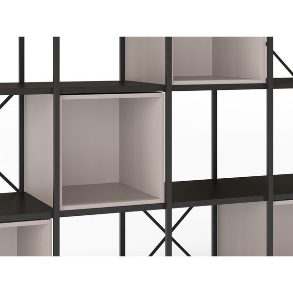 Črn in kremno bel regal 140x179 cm Anya – Marckeric-image-4