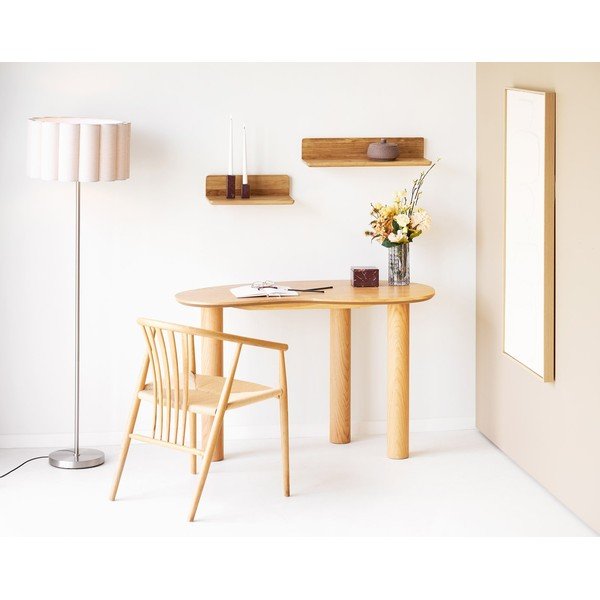 Bež/v srebrni barvi lanena stoječa svetilka (višina 150 cm) Wattom – House Nordic-image-1