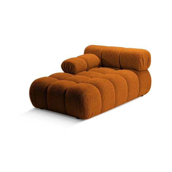 Oranžen modul za sedežno garnituro iz tkanine bouclé (levi kot) Bellis – Micadoni Home-image-3