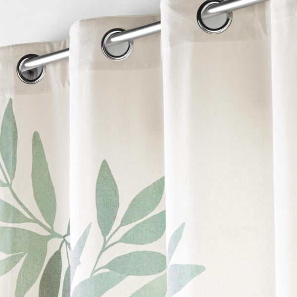 Bela/zelena zavesa 140x260 cm Nymphea – douceur d'intérieur-image-1